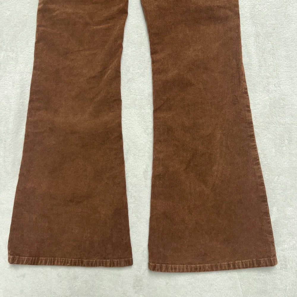 American Eagle Brown Corduroy Flare Pants High Rise Stretch Size 4 Regular - Picture 12 of 14